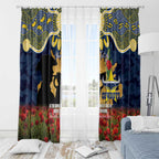 Personalised Cowboys Rugby ANZAC Day Window Curtain Last Post Poppy We Will Remember Them