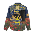 Personalised Cowboys Rugby ANZAC Day Women Casual Shirt Last Post Poppy We Will Remember Them