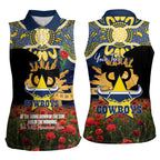 Personalised Cowboys Rugby ANZAC Day Women Sleeveless Polo Shirt Last Post Poppy We Will Remember Them