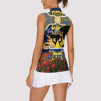 Personalised Cowboys Rugby ANZAC Day Women Sleeveless Polo Shirt Last Post Poppy We Will Remember Them