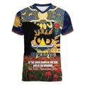 Personalised Cowboys Rugby ANZAC Day Women V-Neck T-Shirt Last Post Poppy We Will Remember Them