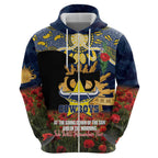 Personalised Cowboys Rugby ANZAC Day Zip Hoodie Last Post Poppy We Will Remember Them