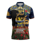 Personalised Cowboys Rugby ANZAC Day Zipper Polo Shirt Last Post Poppy We Will Remember Them