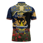 Personalised Cowboys Rugby ANZAC Day Zipper Polo Shirt Last Post Poppy We Will Remember Them