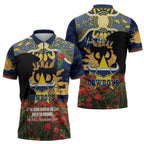 Personalised Cowboys Rugby ANZAC Day Zipper Polo Shirt Last Post Poppy We Will Remember Them