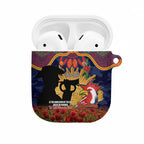 Personalised Roosters Rugby ANZAC Day AirPods Case Last Post Poppy We Will Remember Them