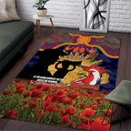 Personalised Roosters Rugby ANZAC Day Area Rug Last Post Poppy We Will Remember Them