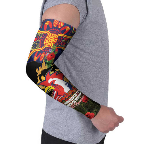 Personalised Roosters Rugby ANZAC Day Arm Sleeves Last Post Poppy We Will Remember Them