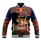 Personalised Roosters Rugby ANZAC Day Baseball Jacket Last Post Poppy We Will Remember Them