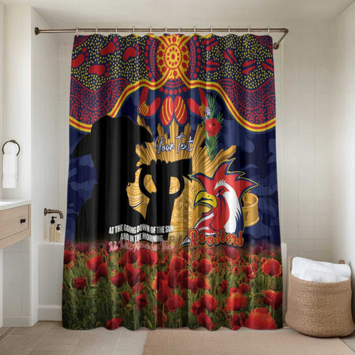 Personalised Roosters Rugby ANZAC Day Bathroom Set Last Post Poppy We Will Remember Them