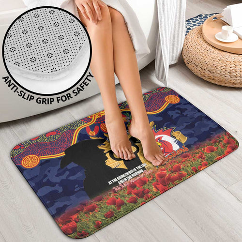 Personalised Roosters Rugby ANZAC Day Bathroom Set Last Post Poppy We Will Remember Them