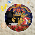 Personalised Roosters Rugby ANZAC Day Beach Blanket Last Post Poppy We Will Remember Them