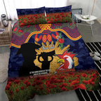 Personalised Roosters Rugby ANZAC Day Bedding Set Last Post Poppy We Will Remember Them