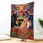 Personalised Roosters Rugby ANZAC Day Blanket Last Post Poppy We Will Remember Them