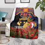 Personalised Roosters Rugby ANZAC Day Blanket Last Post Poppy We Will Remember Them