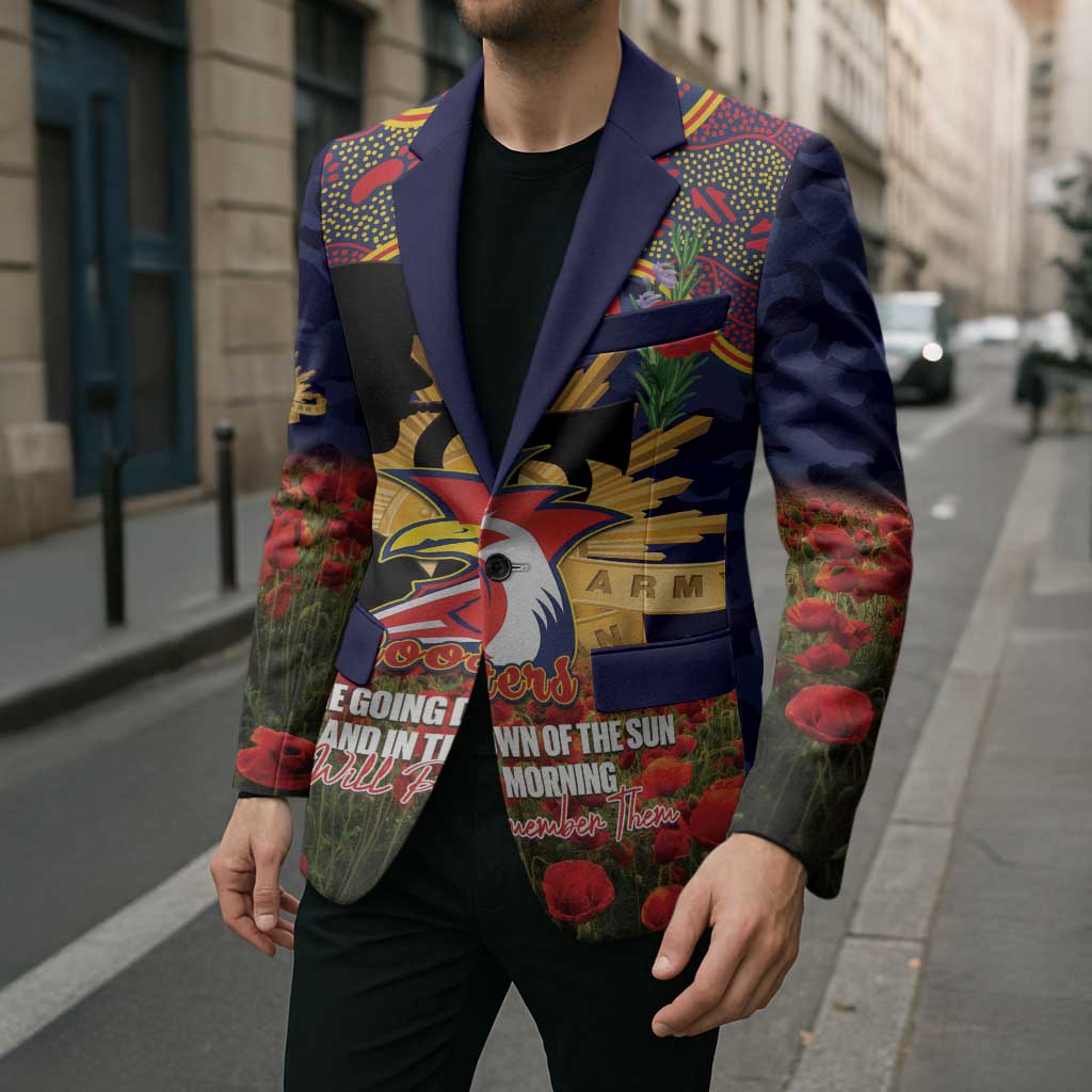 Personalised Roosters Rugby ANZAC Day Blazer Last Post Poppy We Will Remember Them