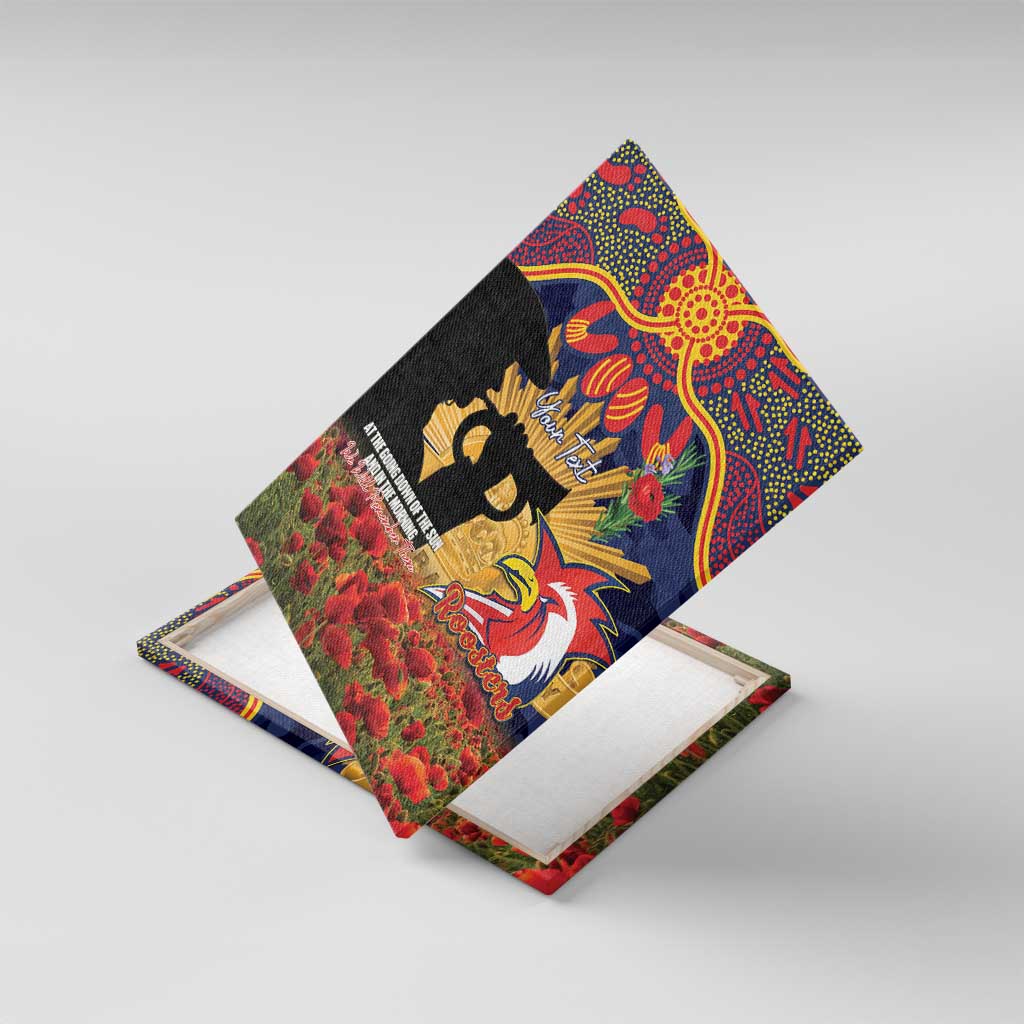 Personalised Roosters Rugby ANZAC Day Canvas Wall Art Last Post Poppy We Will Remember Them
