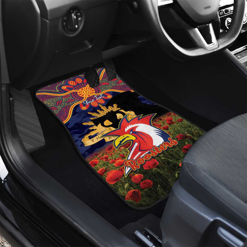 Personalised Roosters Rugby ANZAC Day Car Mats Last Post Poppy We Will Remember Them
