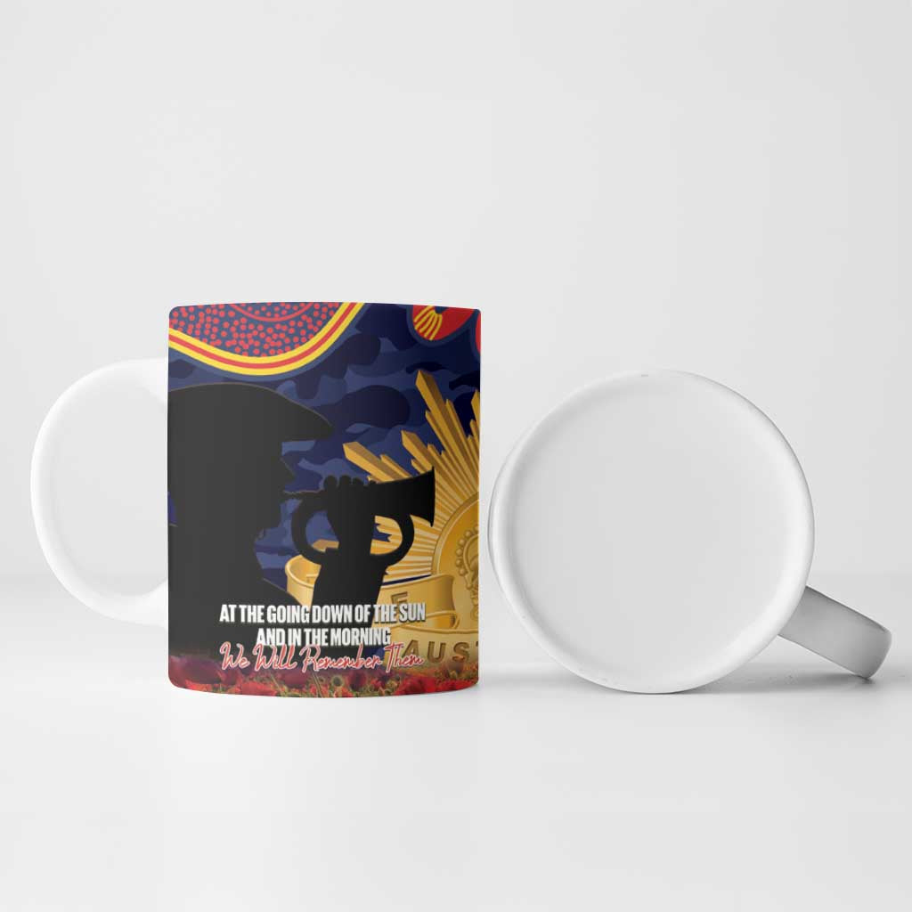 Personalised Roosters Rugby ANZAC Day Ceramic Mug Last Post Poppy We Will Remember Them