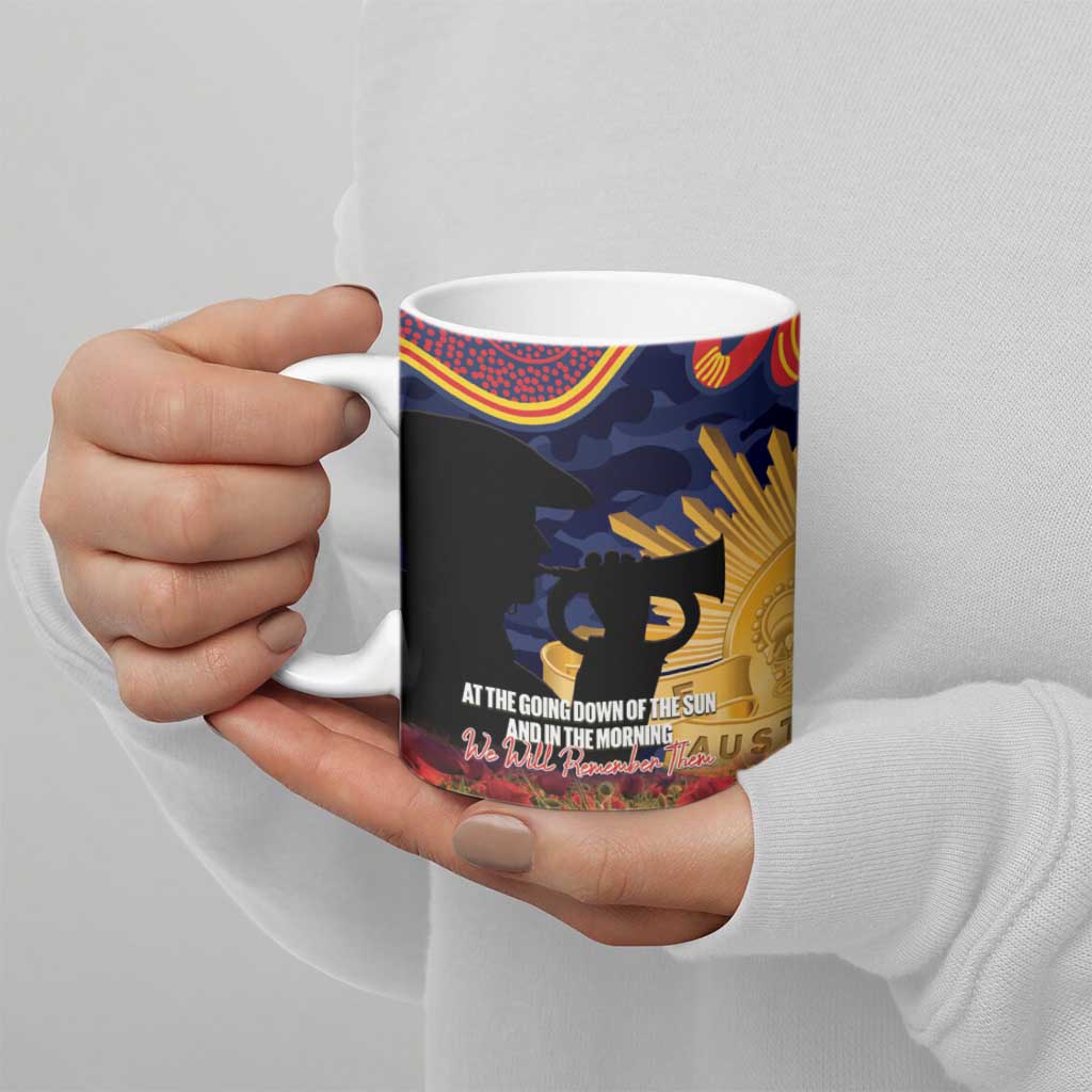 Personalised Roosters Rugby ANZAC Day Ceramic Mug Last Post Poppy We Will Remember Them