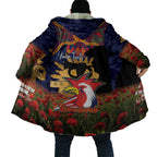 Personalised Roosters Rugby ANZAC Day Cloak Last Post Poppy We Will Remember Them
