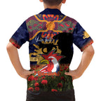 Personalised Roosters Rugby ANZAC Day Family Matching Mermaid Dress and Hawaiian Shirt Last Post Poppy We Will Remember Them