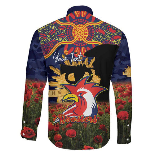 Personalised Roosters Rugby ANZAC Day Family Matching Mermaid Dress and Hawaiian Shirt Last Post Poppy We Will Remember Them