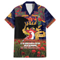 Personalised Roosters Rugby ANZAC Day Family Matching Off Shoulder Short Dress and Hawaiian Shirt Last Post Poppy We Will Remember Them
