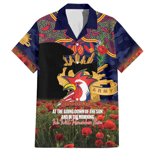Personalised Roosters Rugby ANZAC Day Family Matching Tank Maxi Dress and Hawaiian Shirt Last Post Poppy We Will Remember Them
