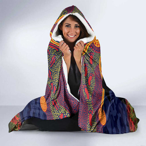 Personalised Roosters Rugby ANZAC Day Hooded Blanket Last Post Poppy We Will Remember Them