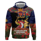 Personalised Roosters Rugby ANZAC Day Hoodie Last Post Poppy We Will Remember Them