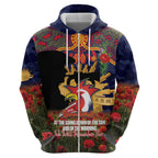 Personalised Roosters Rugby ANZAC Day Hoodie Last Post Poppy We Will Remember Them