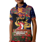 Personalised Roosters Rugby ANZAC Day Kid Polo Shirt Last Post Poppy We Will Remember Them
