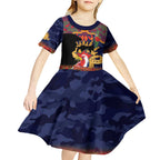 Personalised Roosters Rugby ANZAC Day Kid Short Sleeve Dress Last Post Poppy We Will Remember Them