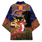 Personalised Roosters Rugby ANZAC Day Kimono Last Post Poppy We Will Remember Them