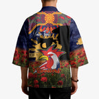 Personalised Roosters Rugby ANZAC Day Kimono Last Post Poppy We Will Remember Them