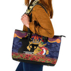 Personalised Roosters Rugby ANZAC Day Leather Tote Bag Last Post Poppy We Will Remember Them