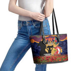 Personalised Roosters Rugby ANZAC Day Leather Tote Bag Last Post Poppy We Will Remember Them