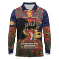 Personalised Roosters Rugby ANZAC Day Long Sleeve Polo Shirt Last Post Poppy We Will Remember Them