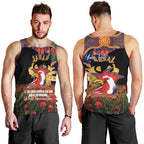 Personalised Roosters Rugby ANZAC Day Men Tank Top Last Post Poppy We Will Remember Them