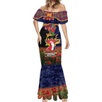 Personalised Roosters Rugby ANZAC Day Mermaid Dress Last Post Poppy We Will Remember Them