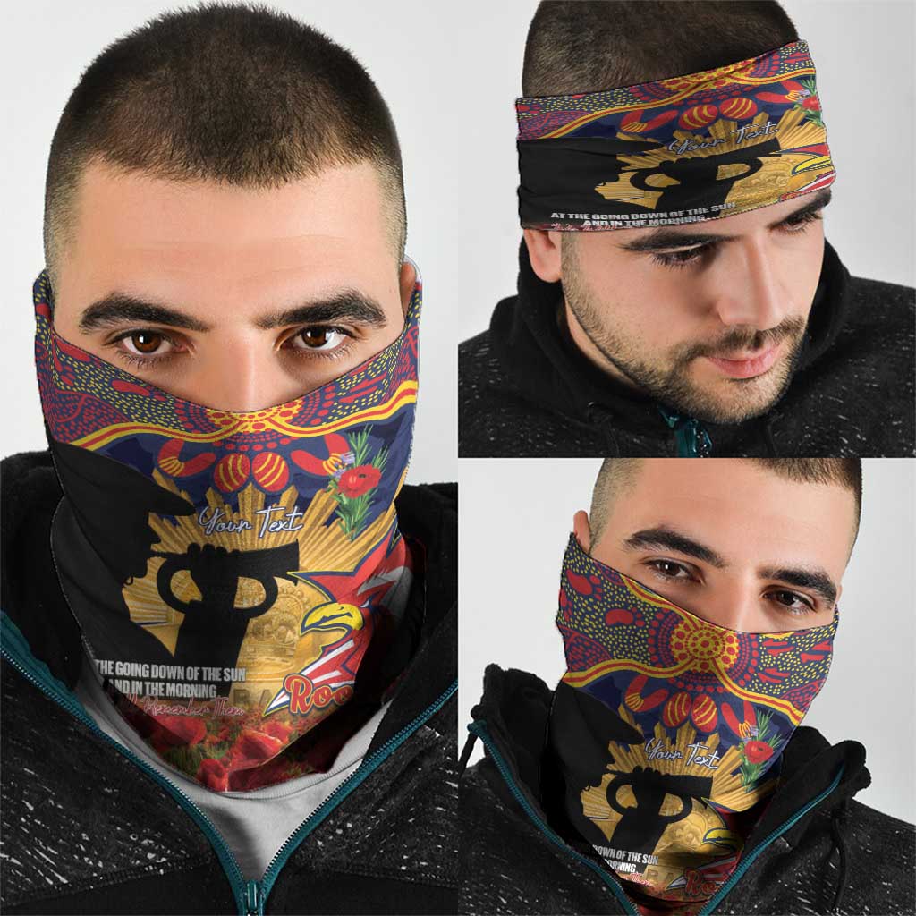 Personalised Roosters Rugby ANZAC Day Neck Gaiter Last Post Poppy We Will Remember Them