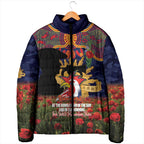 Personalised Roosters Rugby ANZAC Day Padded Jacket Last Post Poppy We Will Remember Them