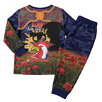 Personalised Roosters Rugby ANZAC Day Pajama Set Last Post Poppy We Will Remember Them