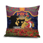 Personalised Roosters Rugby ANZAC Day Pillow Cover Last Post Poppy We Will Remember Them