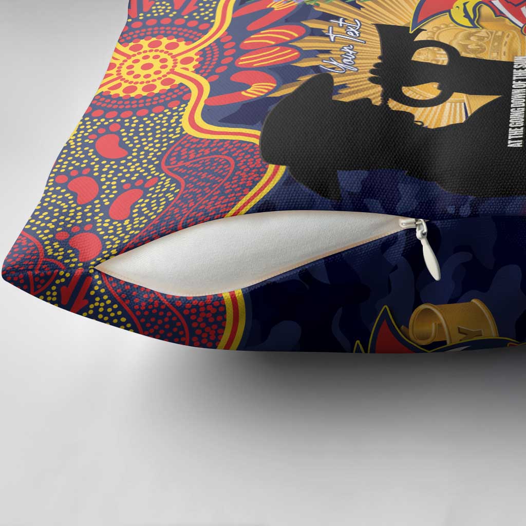 Personalised Roosters Rugby ANZAC Day Pillow Cover Last Post Poppy We Will Remember Them