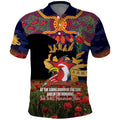 Personalised Roosters Rugby ANZAC Day Polo Shirt Last Post Poppy We Will Remember Them