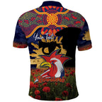 Personalised Roosters Rugby ANZAC Day Polo Shirt Last Post Poppy We Will Remember Them