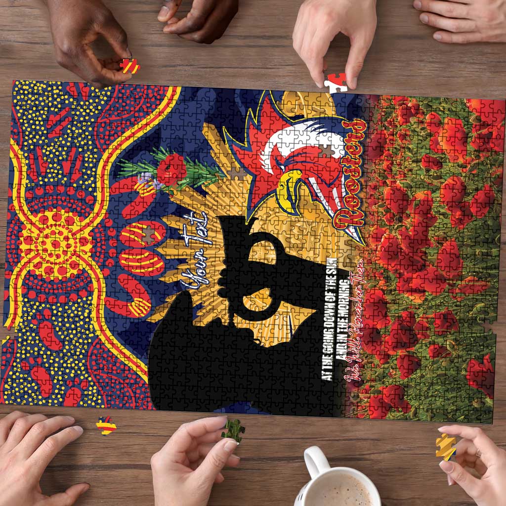 Personalised Roosters Rugby ANZAC Day Puzzle Last Post Poppy We Will Remember Them