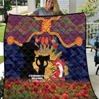Personalised Roosters Rugby ANZAC Day Quilt Last Post Poppy We Will Remember Them